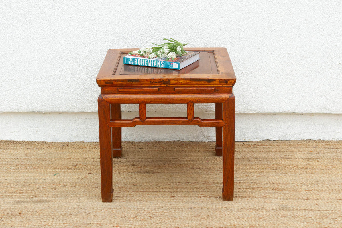Vintage Hardwood Chinese End Table