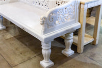 Royal Carved White Marble Garden Bench