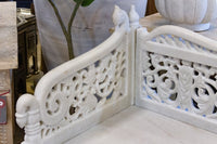 Royal Carved White Marble Garden Bench