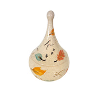 Wind & Leaves Speckled Teardrop Jar with 22k Gold Accents