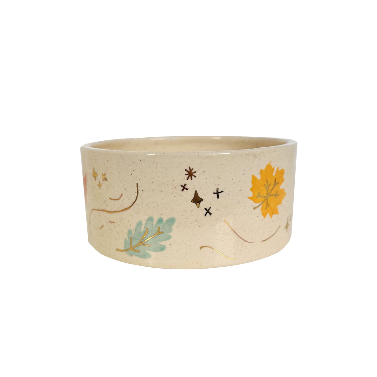 Wind & Leaves Speckled Vases with 22k Gold Accents and Optional Hand Poured Candle (Various Sizes)