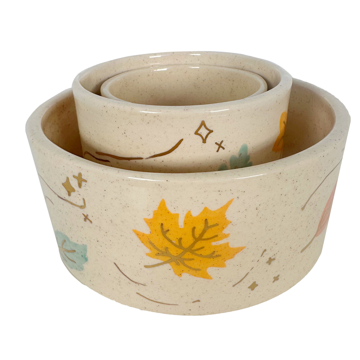 Wind & Leaves Speckled Vases with 22k Gold Accents and Optional Hand Poured Candle (Various Sizes)