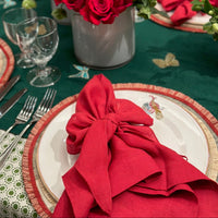 Bow Linen Napkins – Berry (Set of 2)