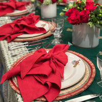Bow Linen Napkins – Berry (Set of 2)