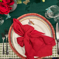 Bow Linen Napkins – Berry (Set of 2)