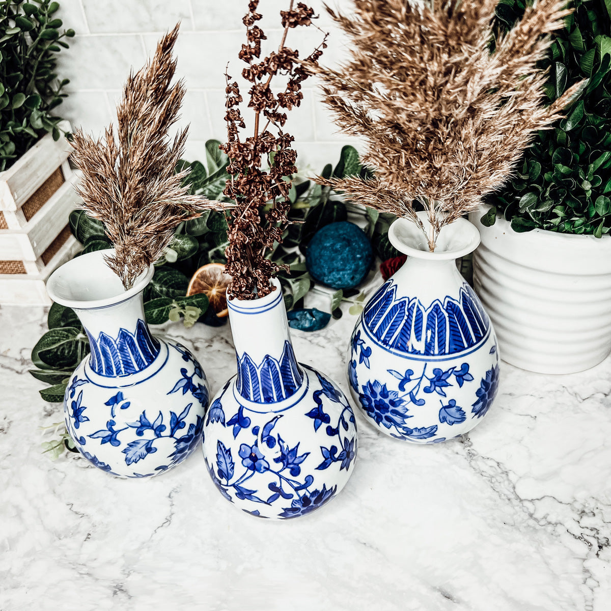 Chinoiserie Mediterranean Canton Vases (Various Styles & Sizes)