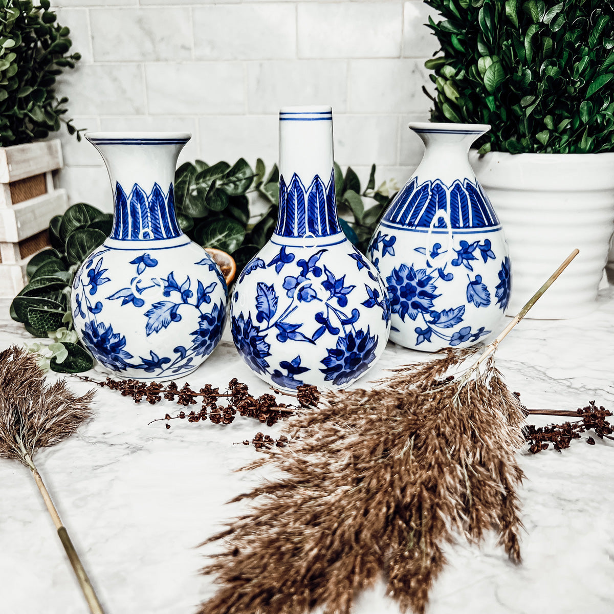 Chinoiserie Mediterranean Canton Vases (Various Styles & Sizes)