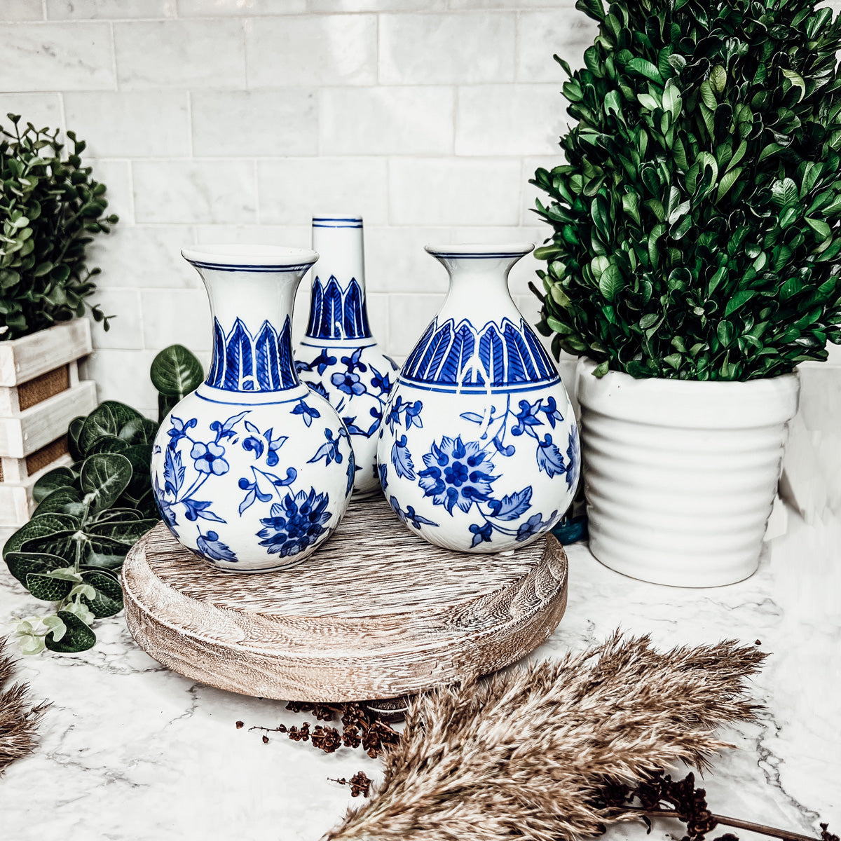 Chinoiserie Mediterranean Canton Vases (Various Styles & Sizes)