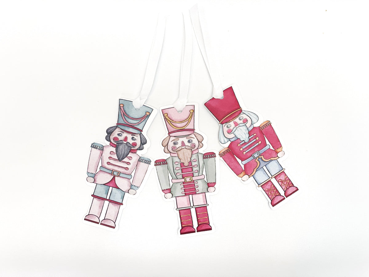 Blue Nutcracker Gift Wrap (Sold as Set w/ Gift Tags or Separately)