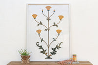 Large Marble & Gemstone Inlay Botanical Panel
