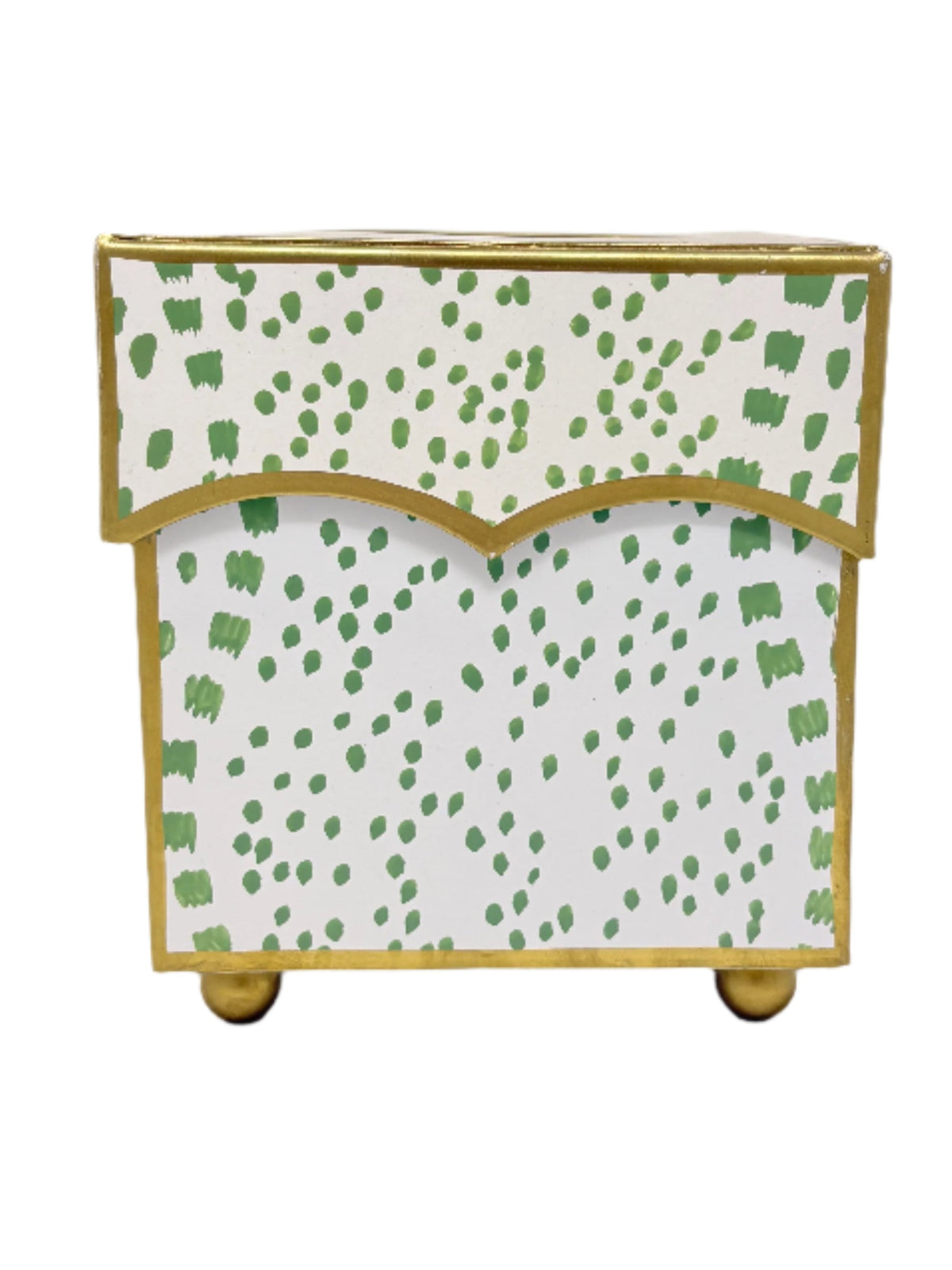 Green Polka Dot Tissue Holder & Wastepaper Basket