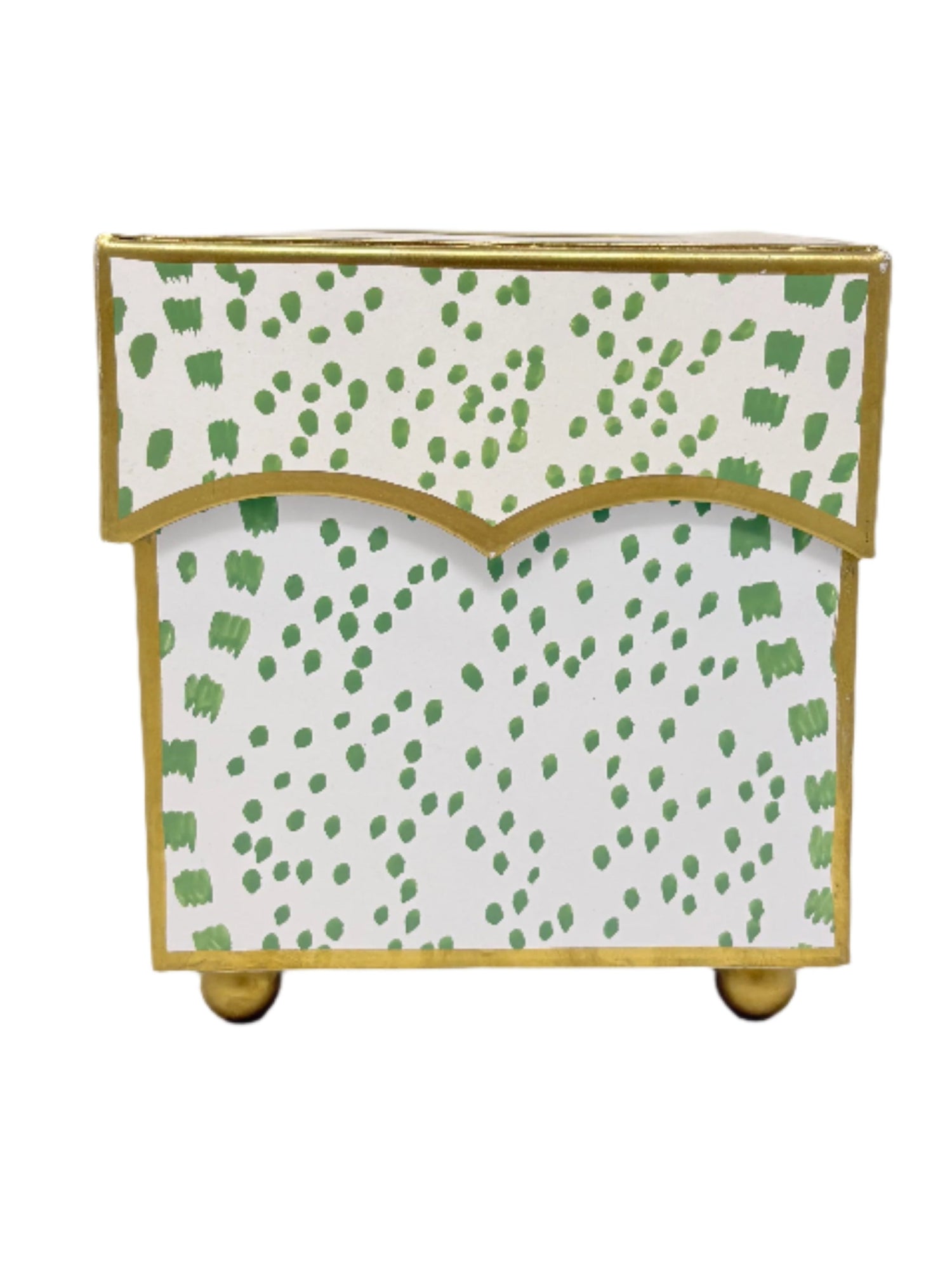 Green Polka Dot Tissue Holder & Wastepaper Basket