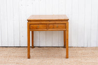 19th Century Bleached Wood Square Center Table