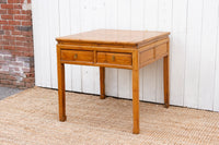 19th Century Bleached Wood Square Center Table