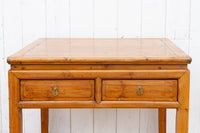 19th Century Bleached Wood Square Center Table