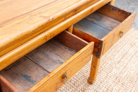 19th Century Bleached Wood Square Center Table