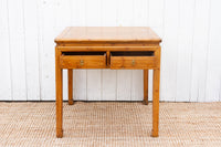 19th Century Bleached Wood Square Center Table