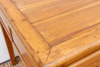 19th Century Bleached Wood Square Center Table