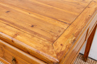 19th Century Bleached Wood Square Center Table