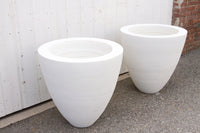 Classic White Round Planter, Set of 2