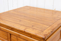 19th Century Bleached Wood Square Center Table