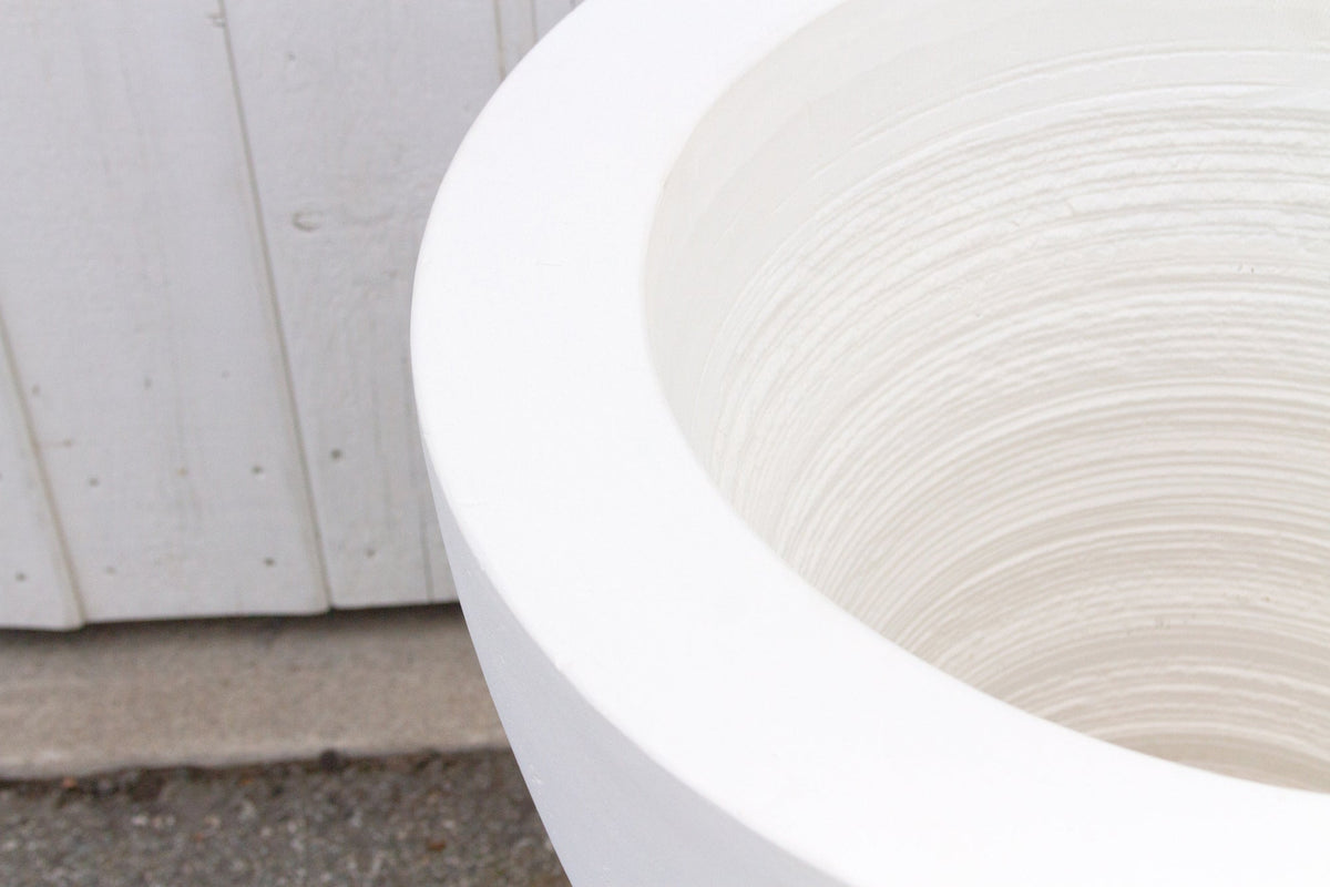 Classic White Round Planter, Set of 2