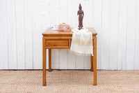 19th Century Bleached Wood Square Center Table