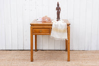 19th Century Bleached Wood Square Center Table