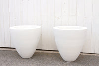 Classic White Round Planter, Set of 2