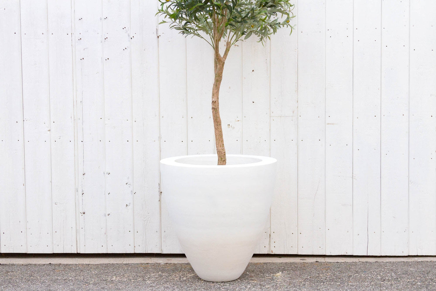 Chalk White Chunky Stone Planter