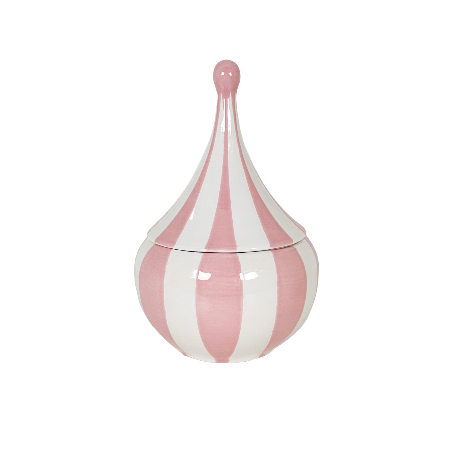 Big Top Stripes Teardrop Jars in Pink Cadillac