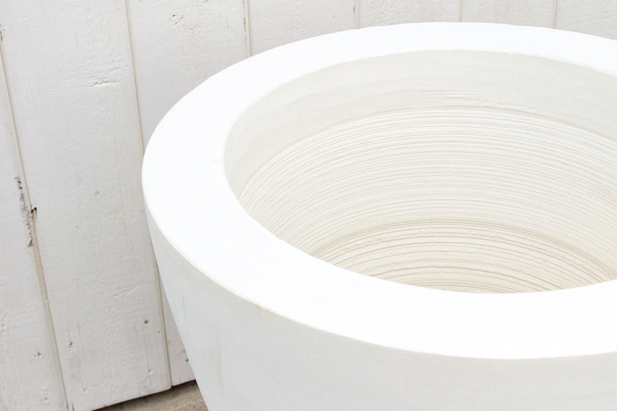 Chalk White Chunky Stone Planter