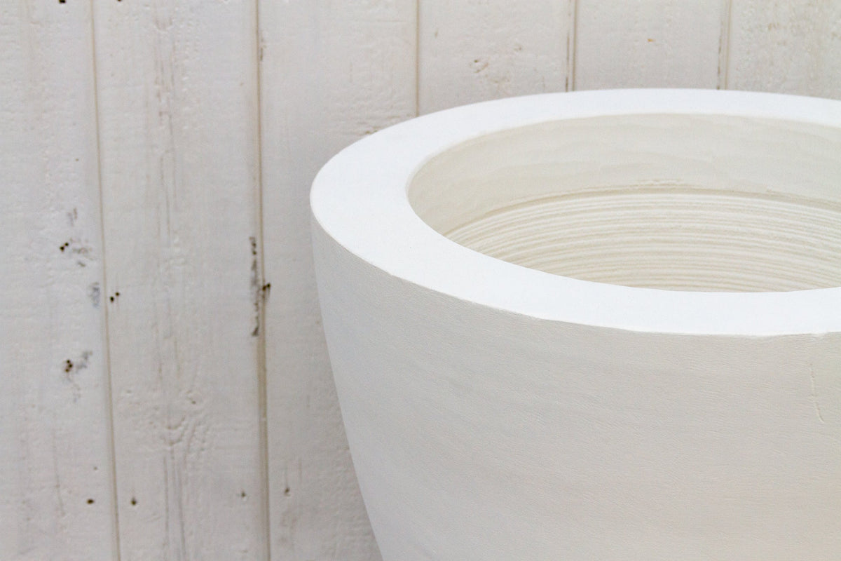 Chalk White Chunky Stone Planter