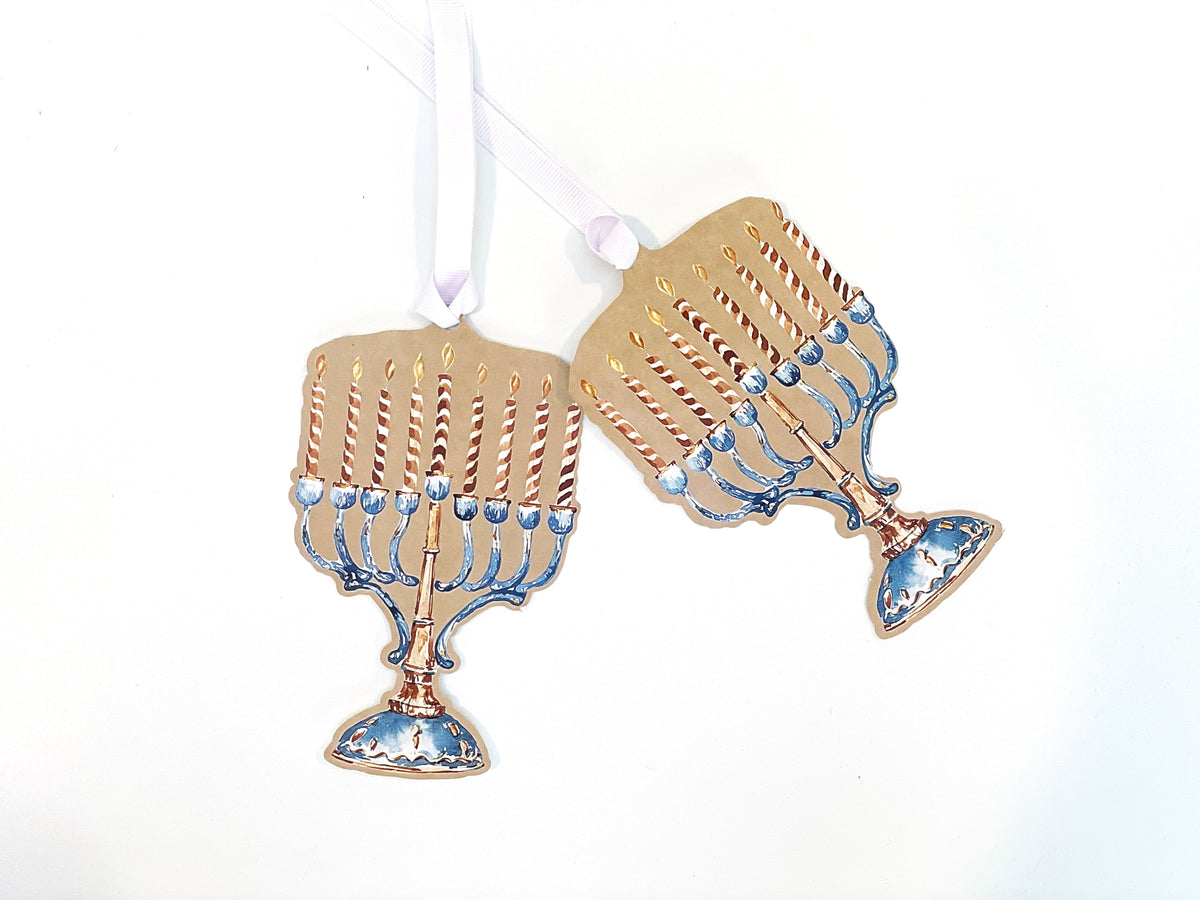 Hanukkah Gift Wrap - khaki   (Sold as Set w/ Gift Tags or Separately)