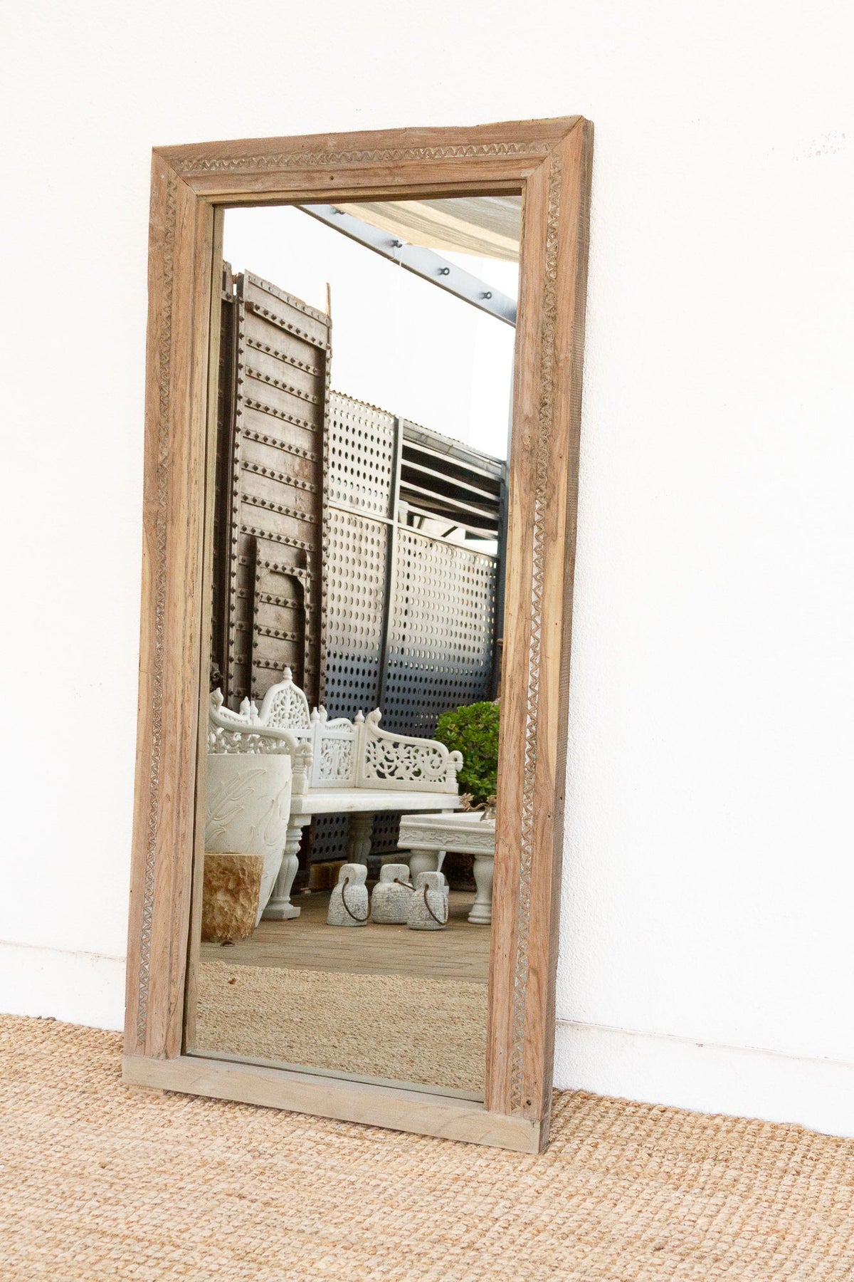 19th Century Charming Indo-French Tall Mirror
