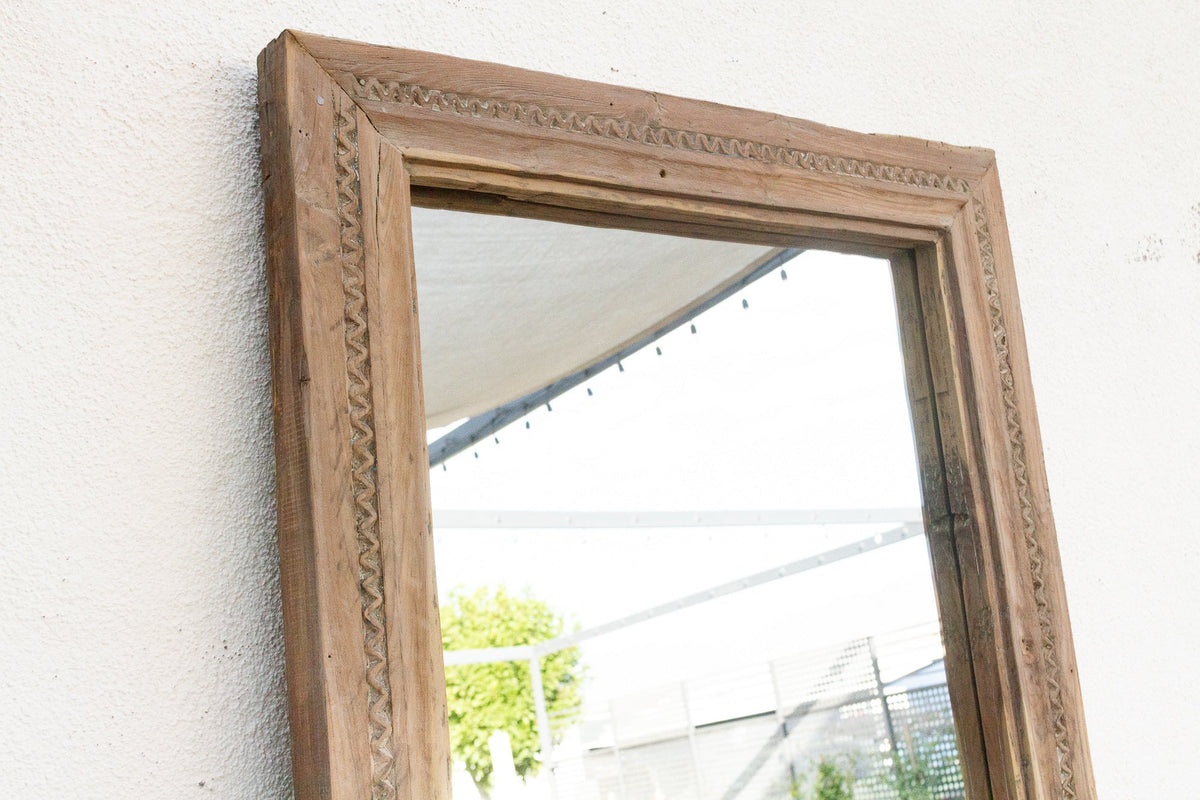 19th Century Charming Indo-French Tall Mirror