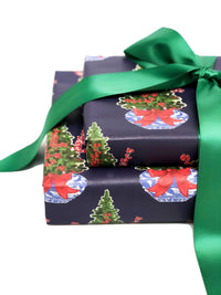 Blue Christmas Chinoiserie Gift Wrap (Sold as Set w/ Gift Tags or Separately)