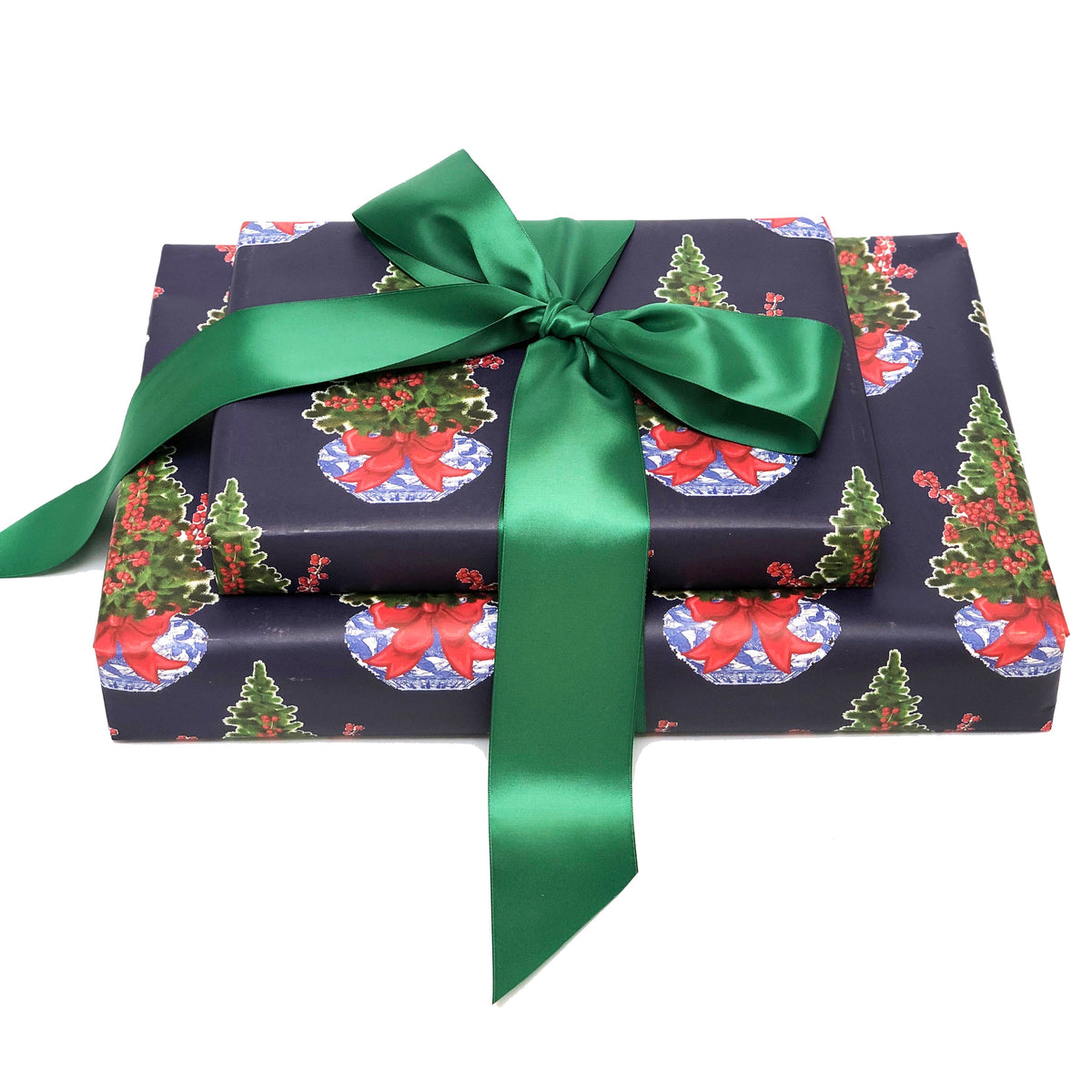 Blue Christmas Chinoiserie Gift Wrap (Sold as Set w/ Gift Tags or Separately)