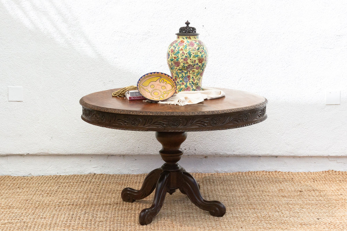 Anglo-Indian Round Rosewood Table
