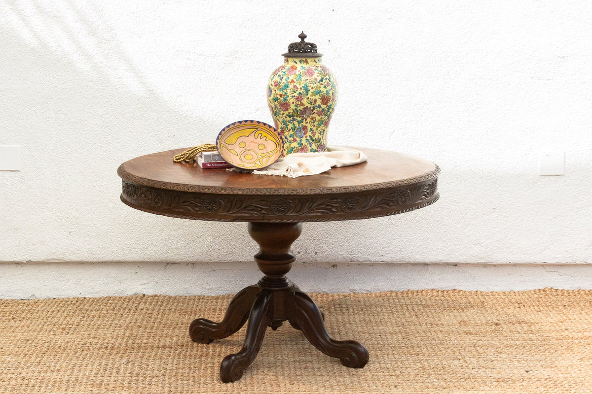 Anglo-Indian Round Rosewood Table