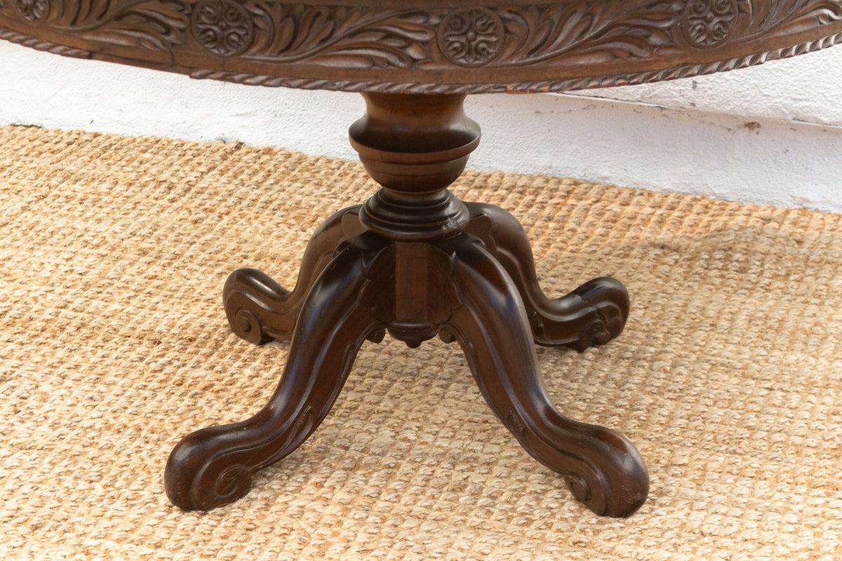 Anglo-Indian Round Rosewood Table