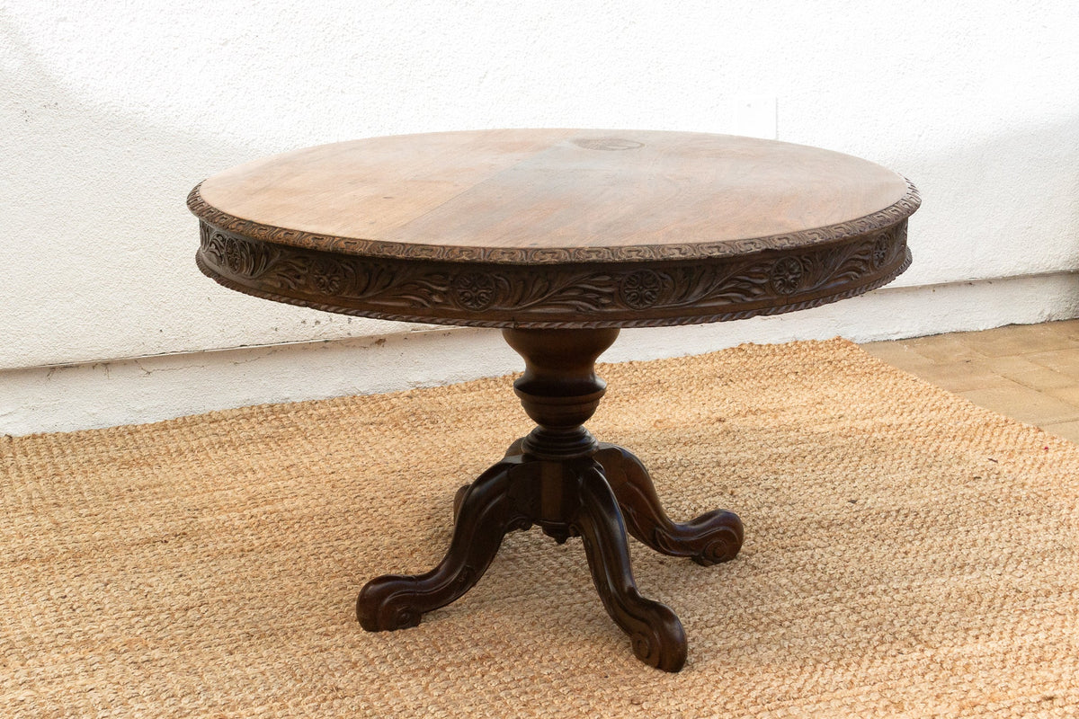 Anglo-Indian Round Rosewood Table