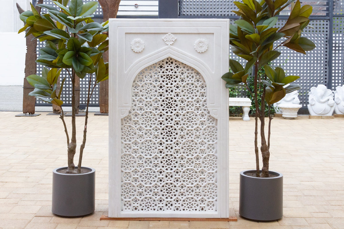 Taj Carved Marble Jali Door Panel