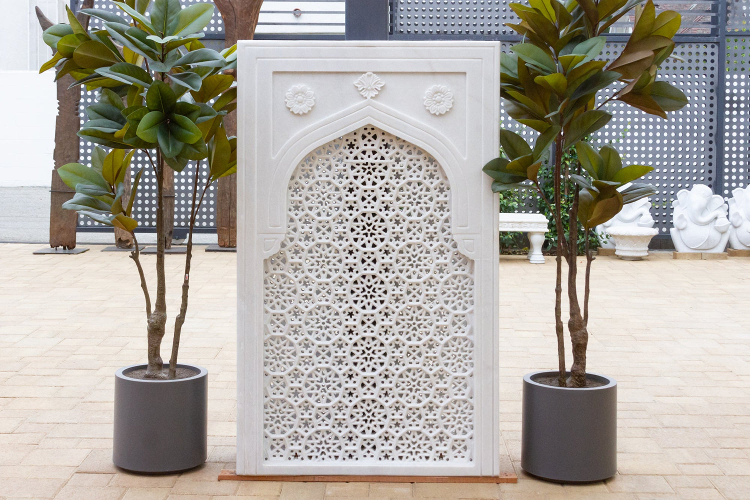 Taj Carved Marble Jali Door Panel