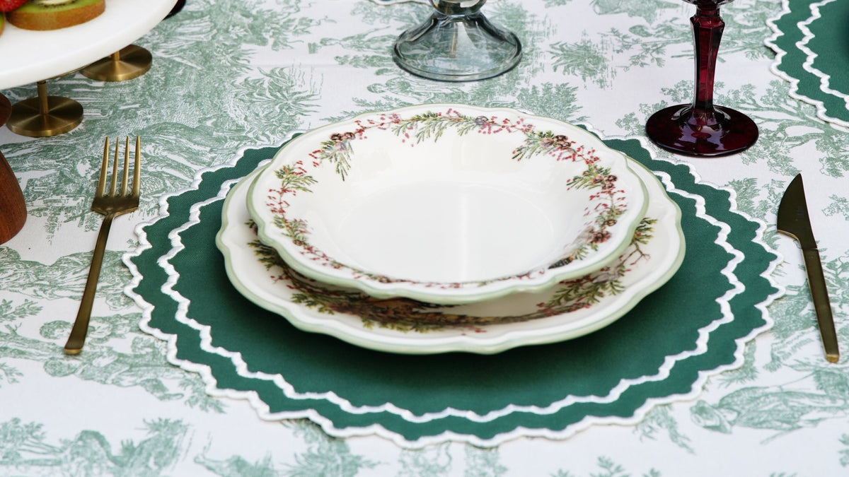 Hazel Green Round Fabric Placemat