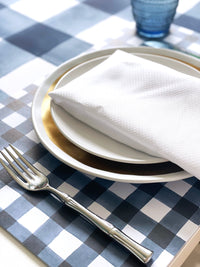 Navy Gingham Paper Placemat