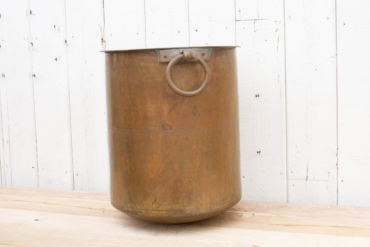 Large Polished Brass Indian Pot