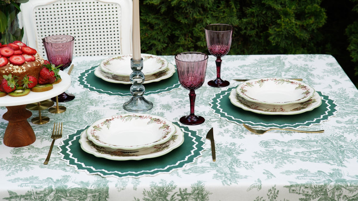 Hazel Green Round Fabric Placemat