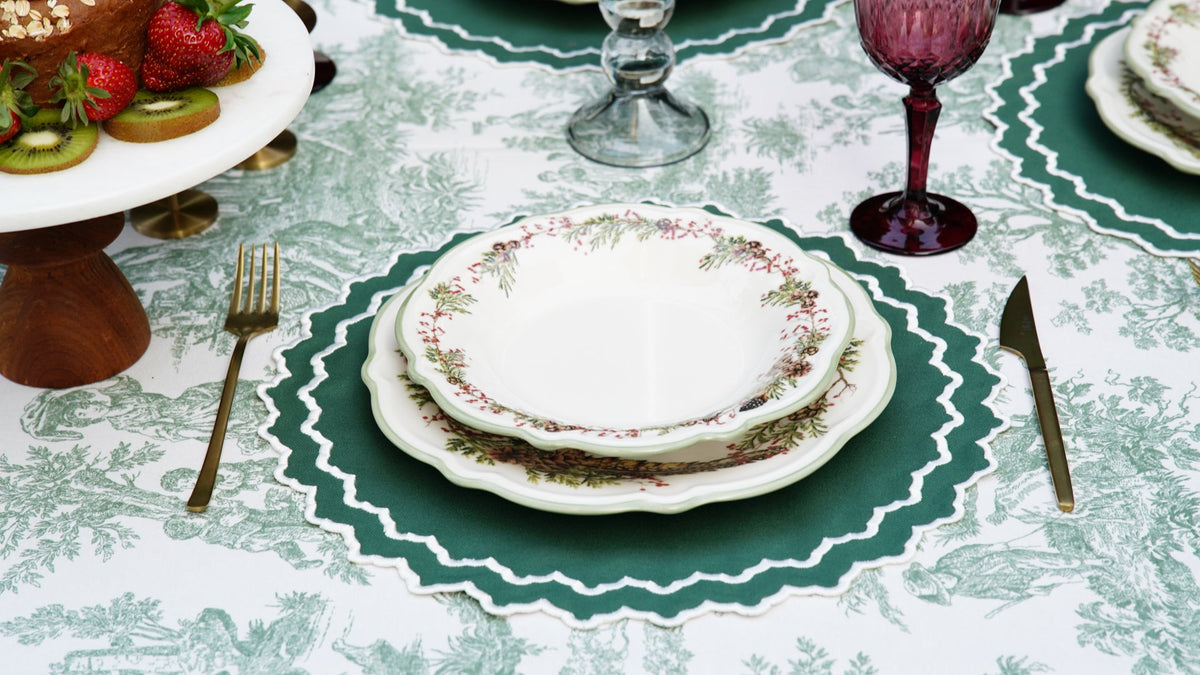 Hazel Green Round Fabric Placemat