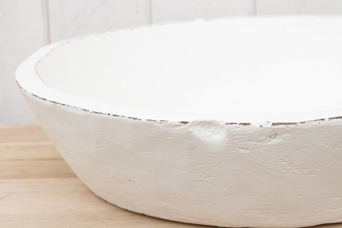 Oversized French White Dough Bowl